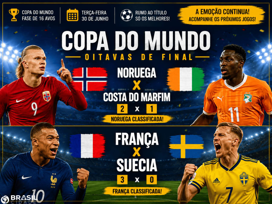 Noruega e França classificadas para as oitavas